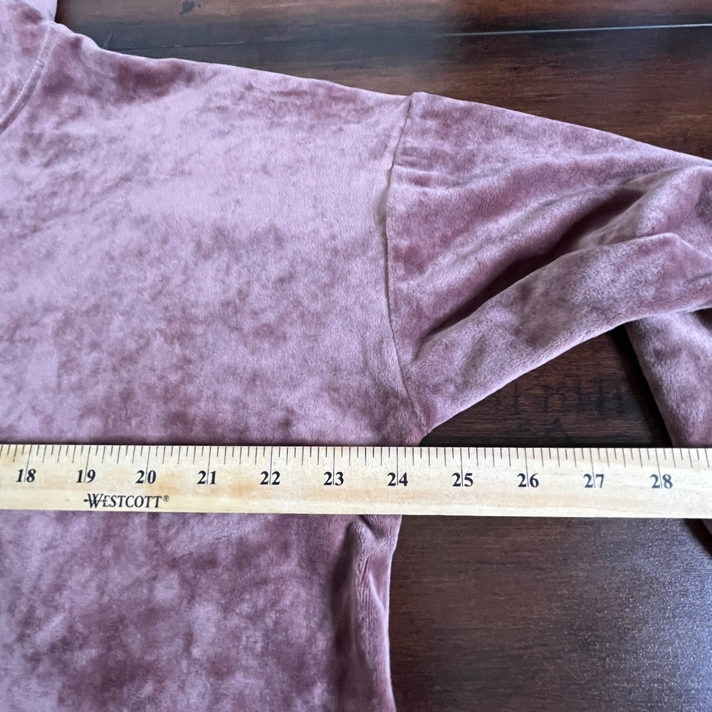 New J Jill Pure Jill Womens Crushed Velour Cowl Neck Tunic Top Purple size Large - Picture 10 of 13
